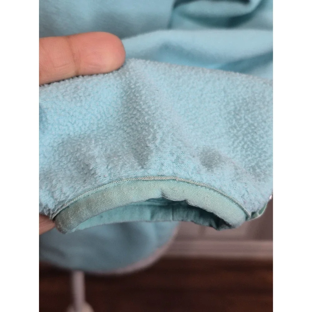 The North Face Denali Jacket Girls large 14/16 Aqua Green Pockets Fleece Youth